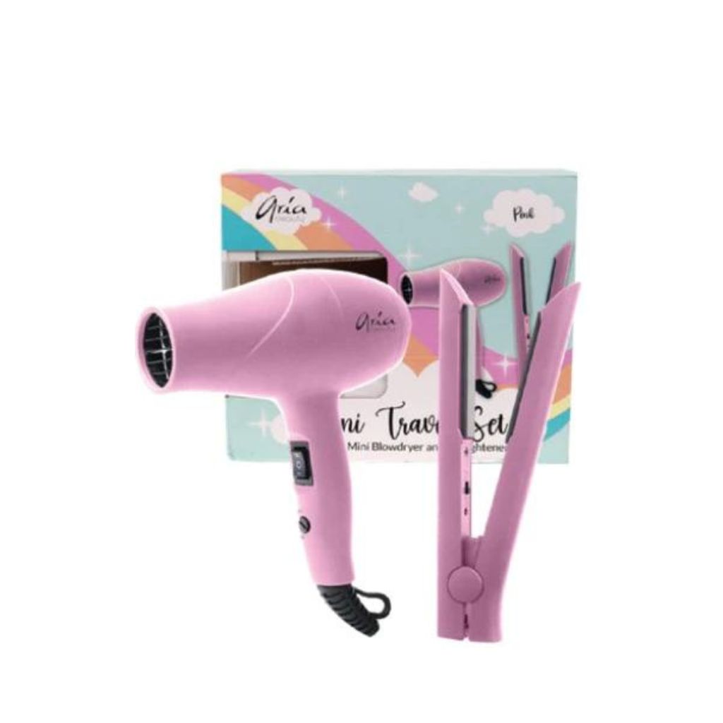 Aria Mini Hair Dryer And Straightener Set Marble Aria Beauty Hair