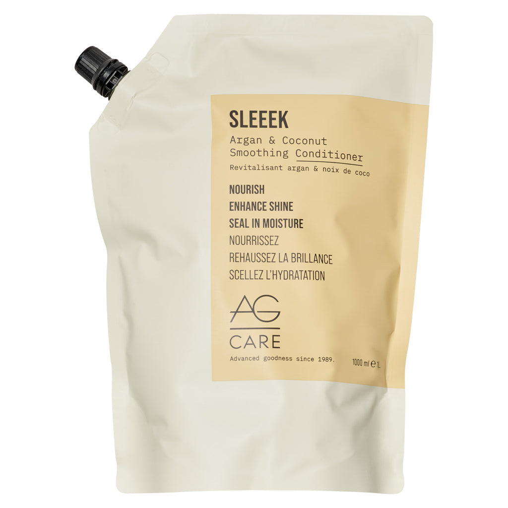 AG Sleeek Argan & Coconut Smoothing Conditioner 1L Refill Pouch - Zennkai