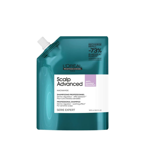 L'Oréal Professionnel Scalp Advanced Anti-Discomfort Shampoo Refill 500ml pouch — available at Zennkai Canada