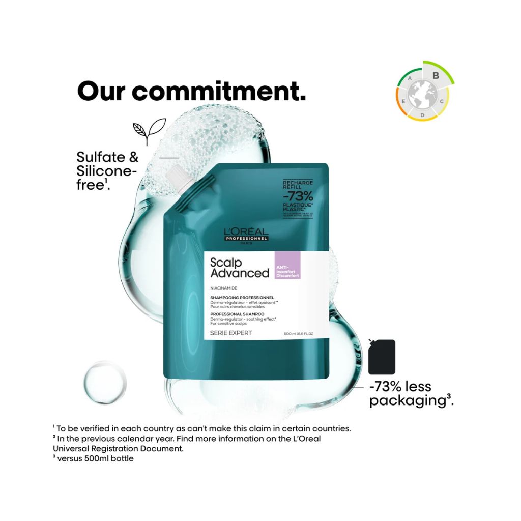 L'Oréal Professionnel Scalp Advanced Refill saves 73% plastic — eco-friendly hair care at Zennkai