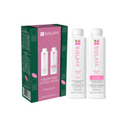 Biolage Colorlast Holiday Set with colour-protecting shampoo and conditioner in pink gift box