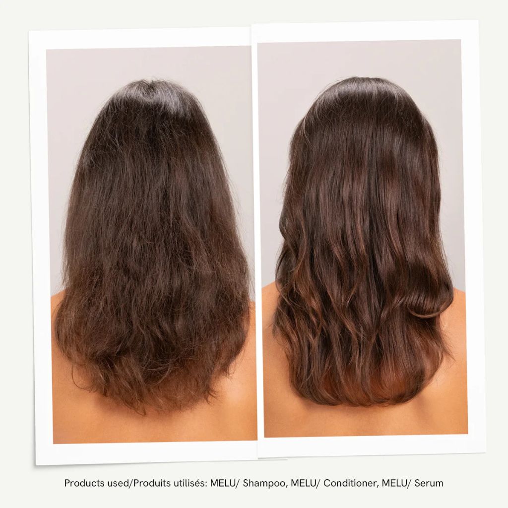 Davines MELU Anti-Breakage Split Ends Serum for Damaged Hair Before and After - Zennkai