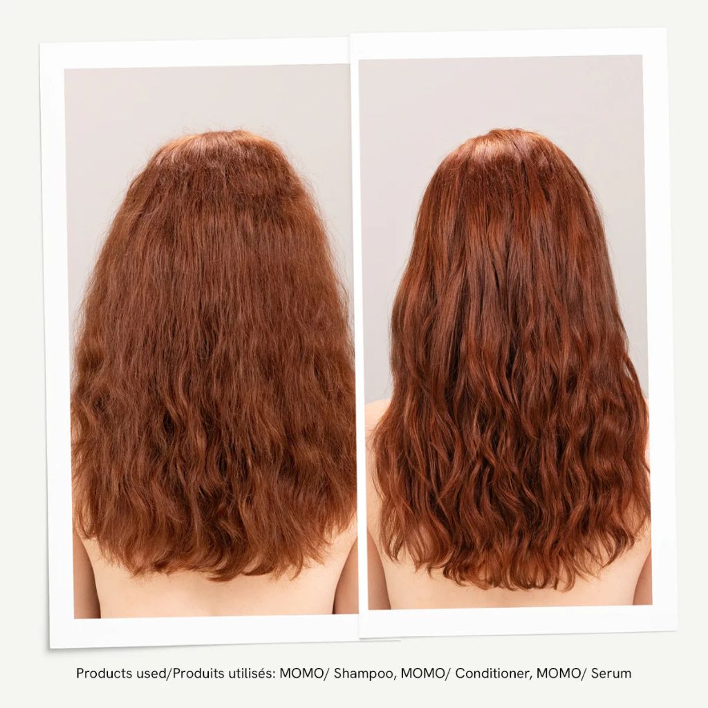 Davines Essential MOMO Deeply Moisturizing Serum for Dry Hair Before and After - Zennkai