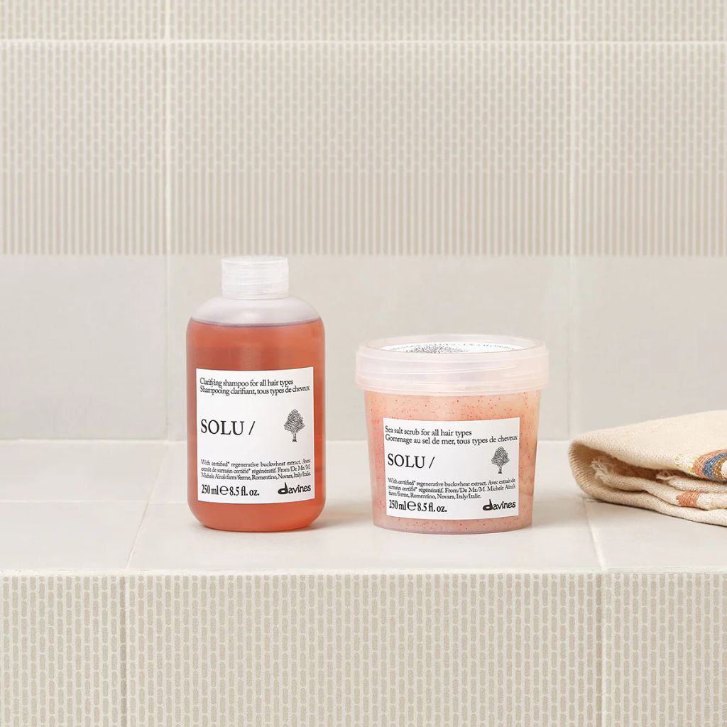 Davines SOLU Sea Salt Scrub for All Hair Types Full Routine - Zennkai