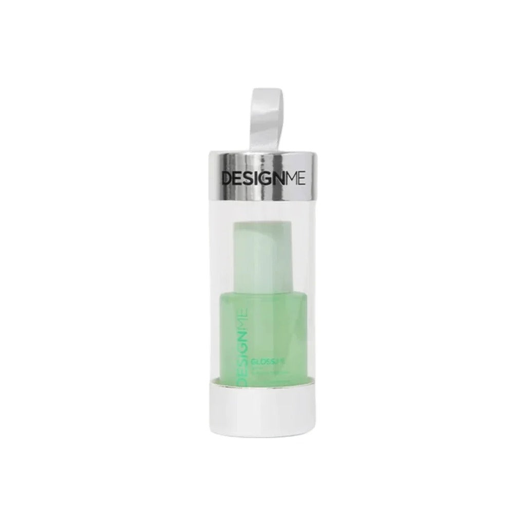 DESIGNME Gloss.Me Hair Oil travel size in a clear hanging holiday ornament tube