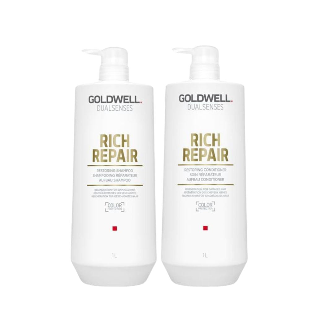 Goldwell Rich Repair 1 litre professional damaged hair repair shampoo conditioner Canada