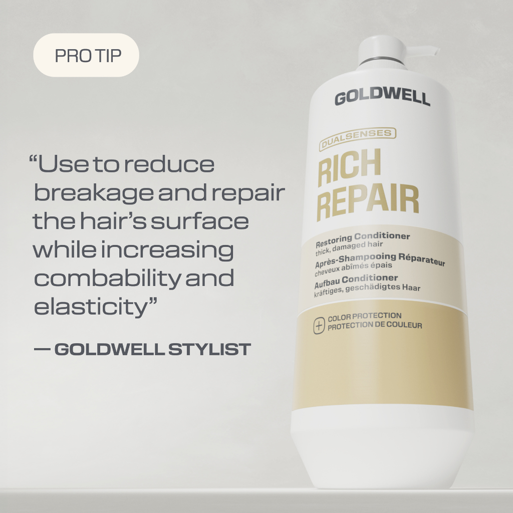 Goldwell Rich Repair Restoring Conditioner 1L Pro Tip for Use - Zennkai
