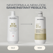 Goldwell Rich Repair Restoring Conditioner 1L Old vs New Packaging - Zennkai