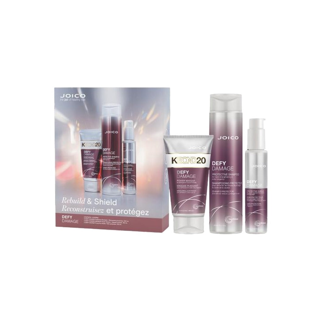 Joico Defy Damage Holiday Set with protective shampoo, KBOND20 Power Masque and Protective Shield in gift box