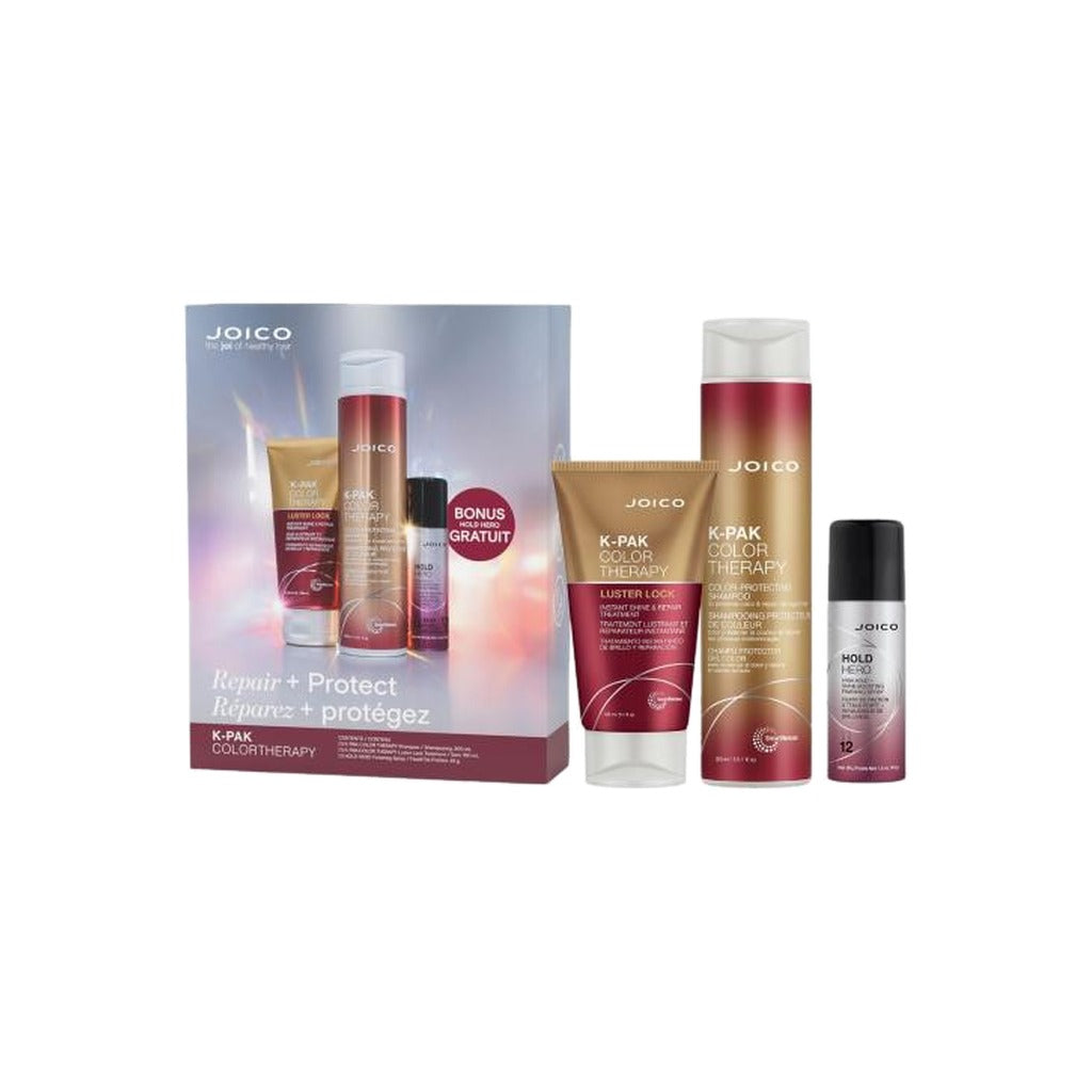 Joico K-Pak Color Therapy Holiday Set with colour-protecting shampoo, Luster Lock treatment and Hold Hero spray