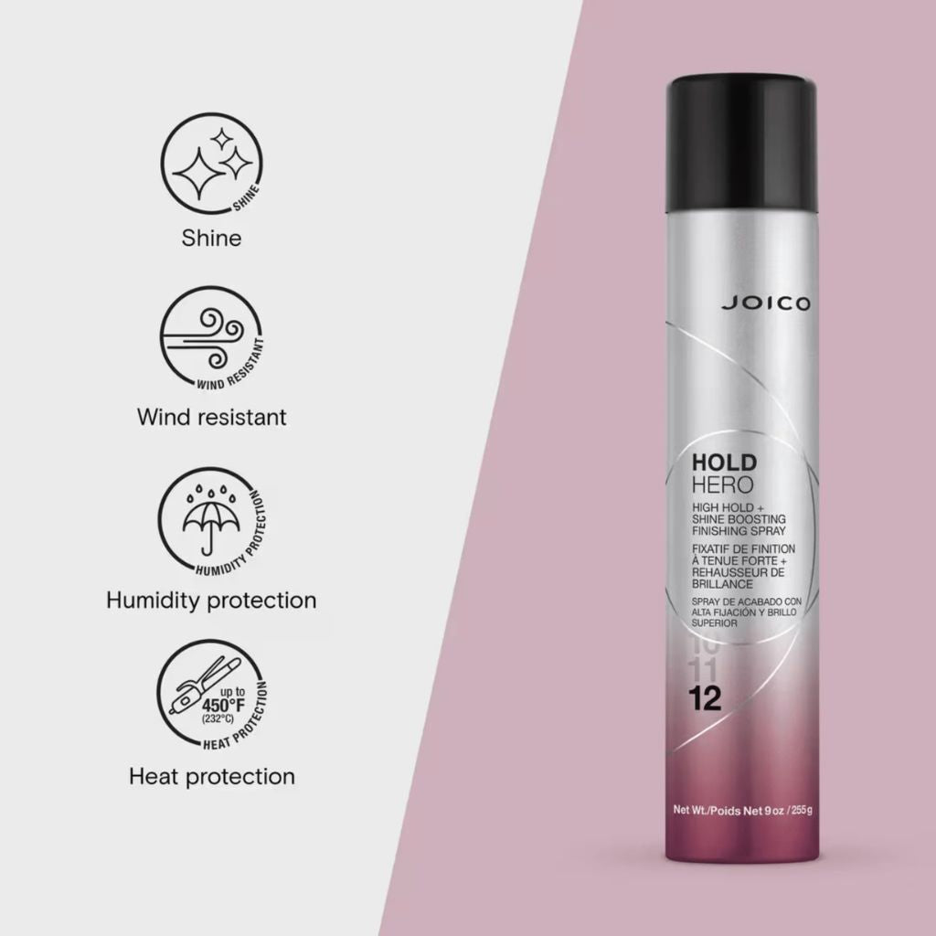 Joico Hold Hero High Hold + Shine Boosting Finishing Spray Key Features  - Zennkai
