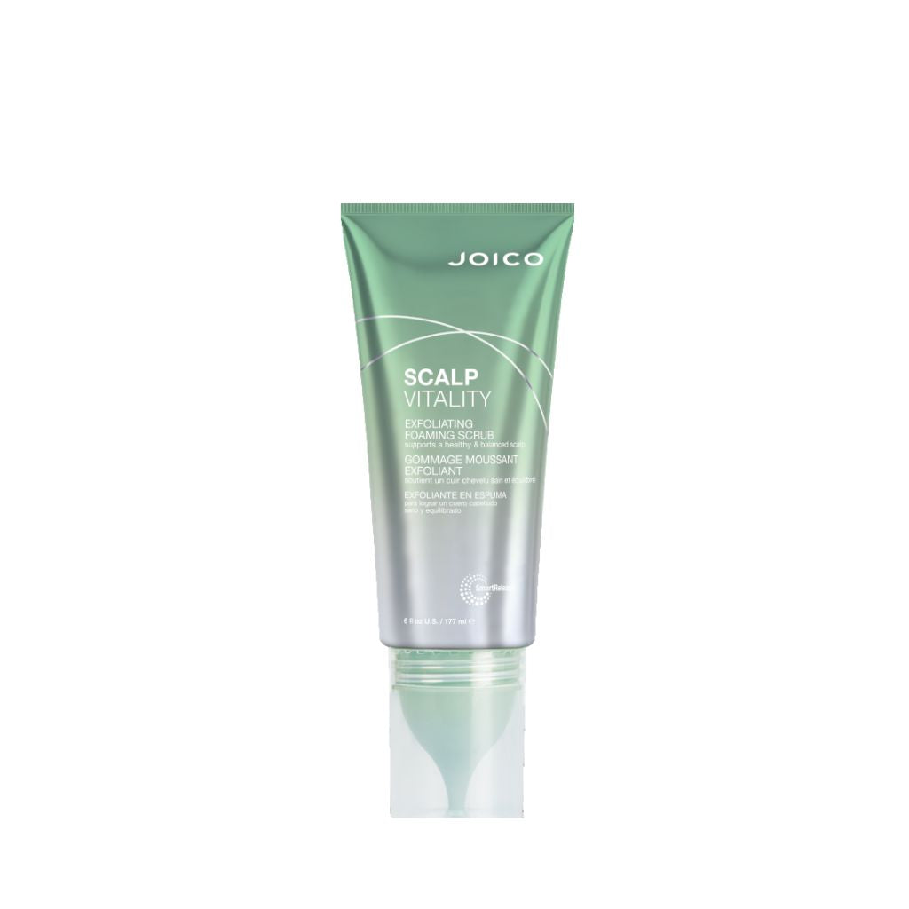 Joico Scalp Vitality Exfoliating Foaming Scrub 177ml bottle on white background