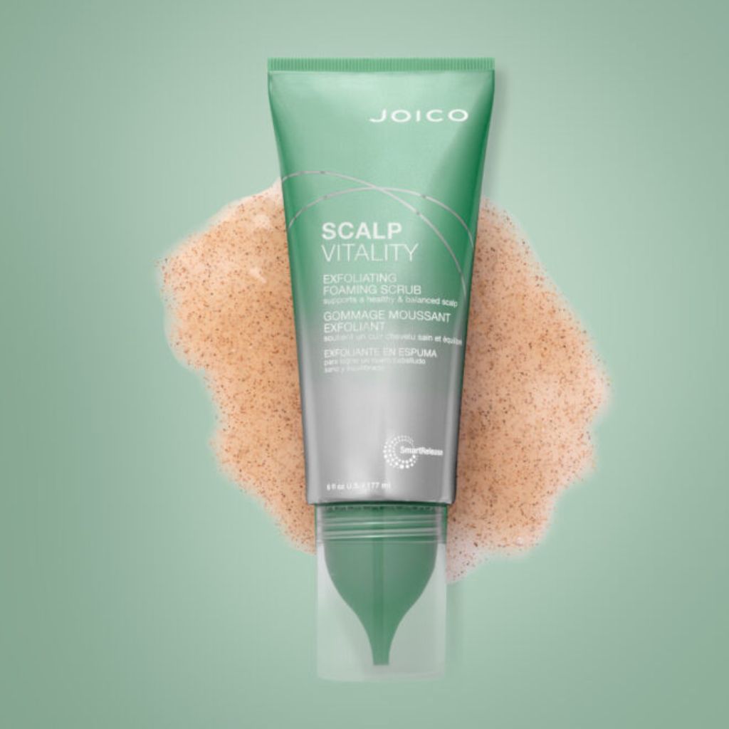 Joico Scalp Vitality Exfoliating Scrub transforming into rich foam after adding water