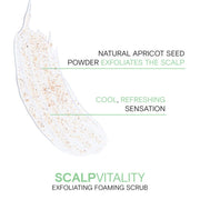 Joico Scalp Vitality Scrub key ingredients: natural apricot seed powder, stinging nettle extract, rosehip oil