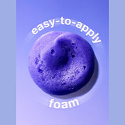 K18 TripleBright purple foam swatch showing violet colour and non-staining formula