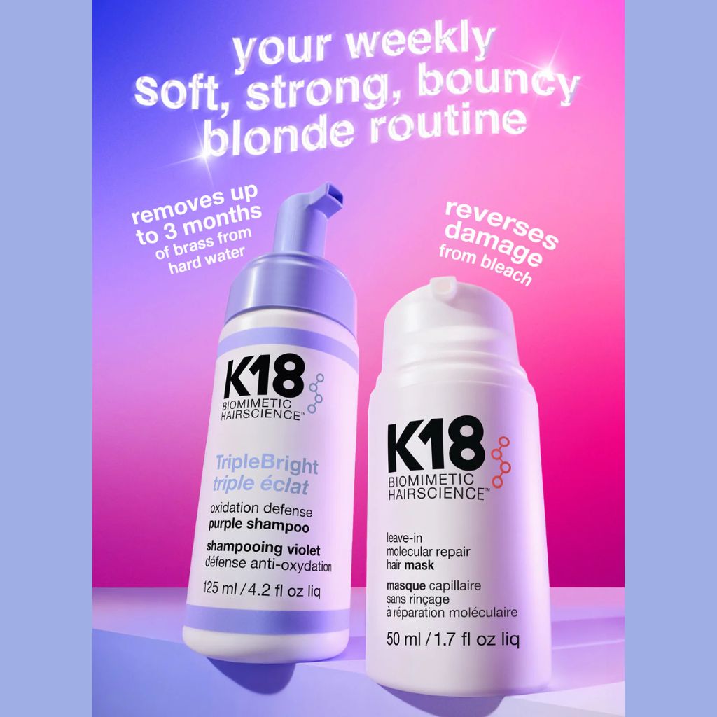 K18 TripleBright routine guide — how to use as part of K18 blonde hair care system