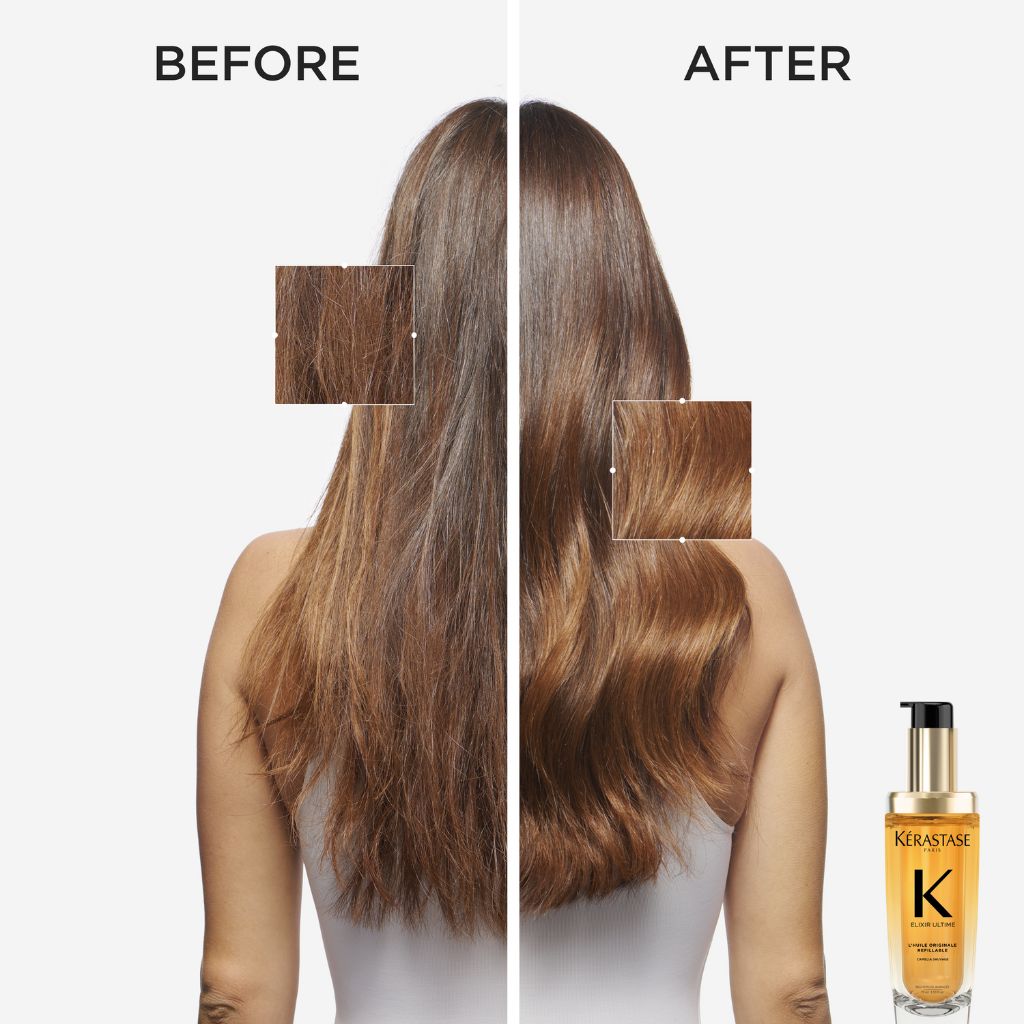 Kerastase Elixir Ultime Original Hair Oil Before and After