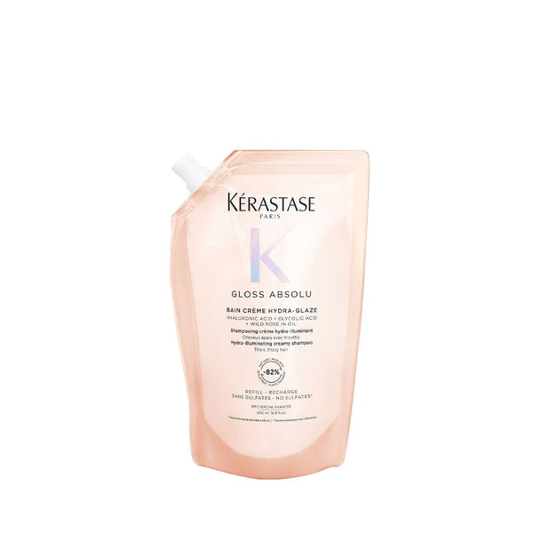 Kerastase Gloss Absolu Bain Creme Hydra-Glaze Shampoo 500ml Refill Pouch for Thick Frizzy Hair Zennkai Canada