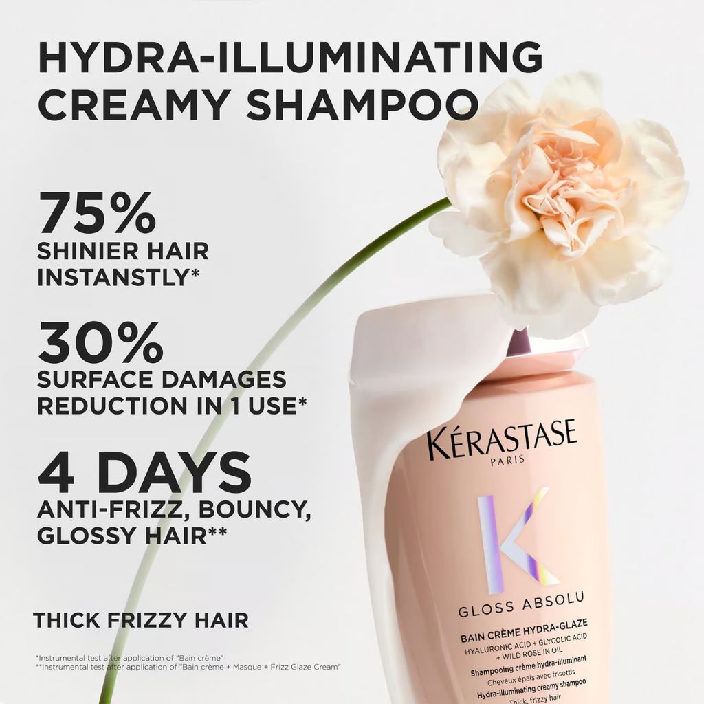 Kerastase Gloss Absolu Bain Creme Hydra-Glaze Shampoo for Thick Frizzy Hair Zennkai Canada