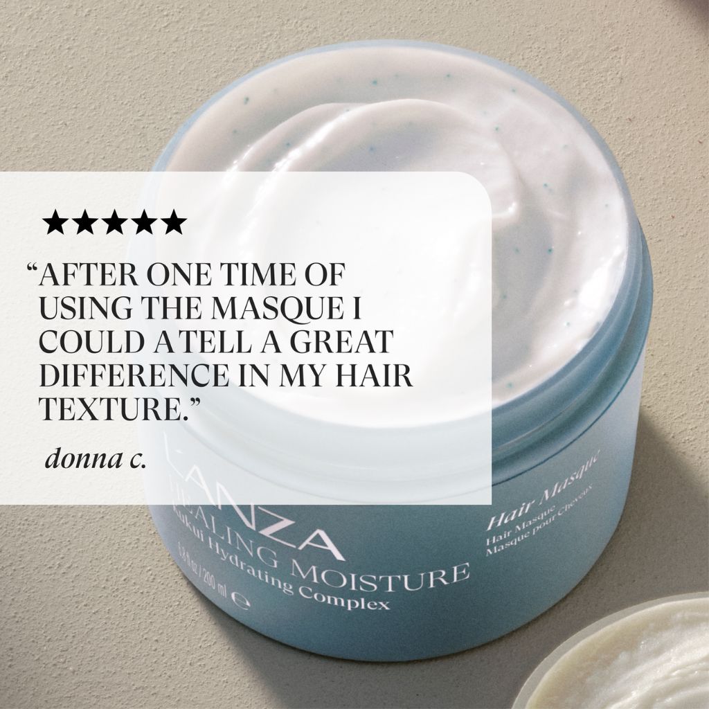 L'ANZA Healing Moisture Hair Masque application to dry brittle hair Zennkai