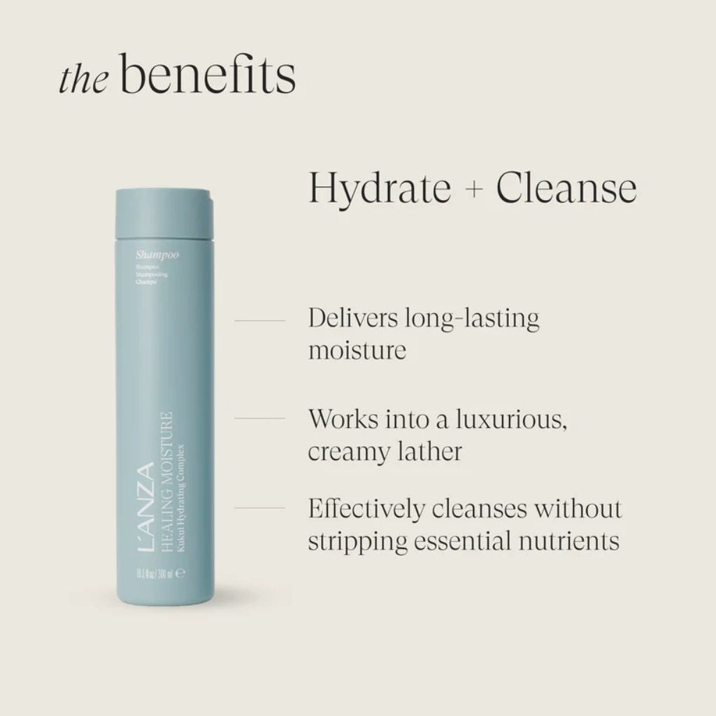 L'ANZA Healing Moisture Shampoo 950ml creamy sulfate-free formula texture Zennkai
