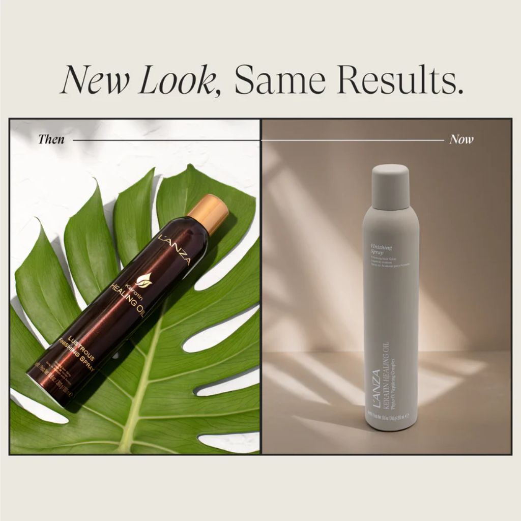 L'ANZA KHO Finishing Spray front label detail showing Phyto-IV Repairing Complex Zennkai
