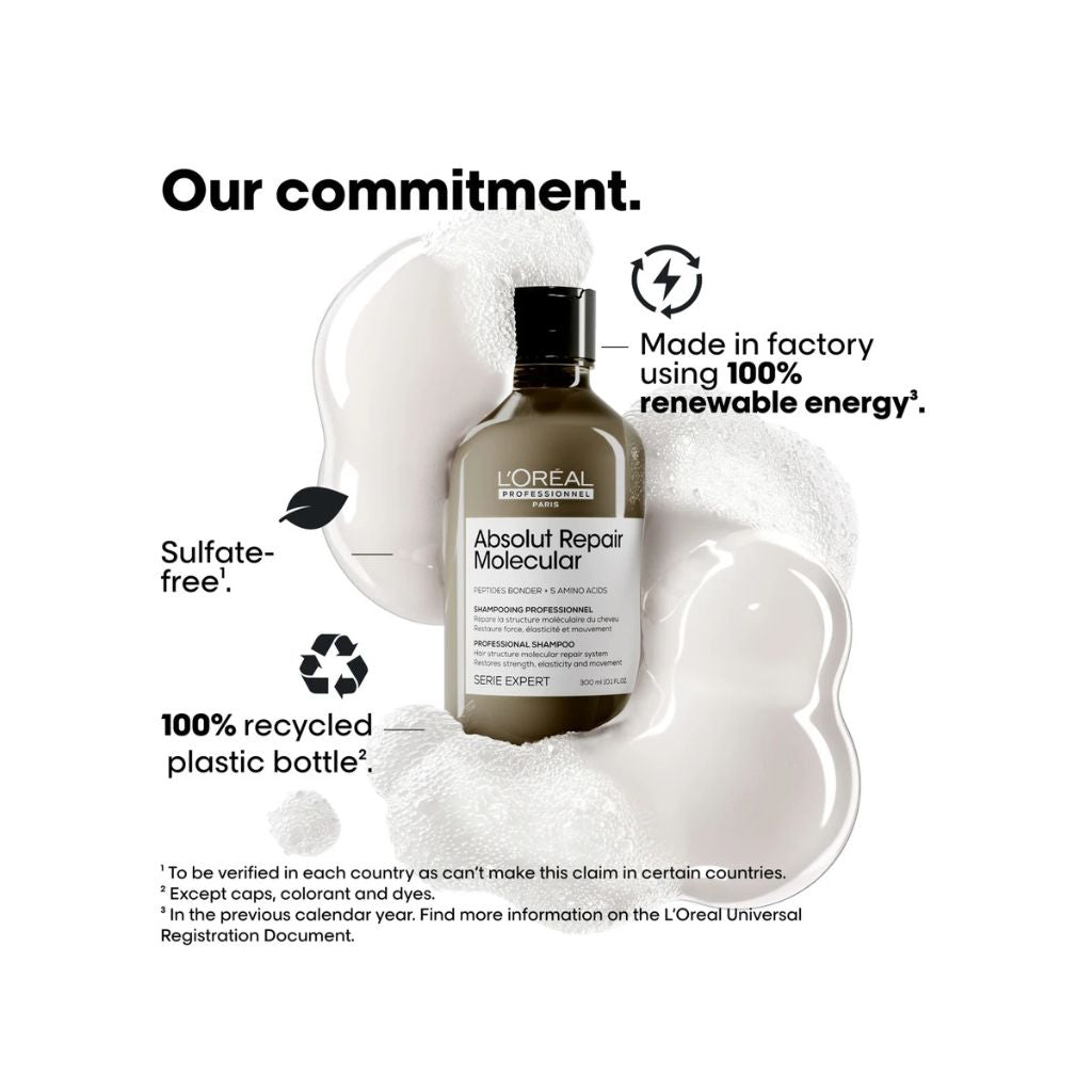 L'Oréal Professionnel Absolut Repair Molecular Shampoo eco refill pouch — reduces plastic waste, shop at Zennkai