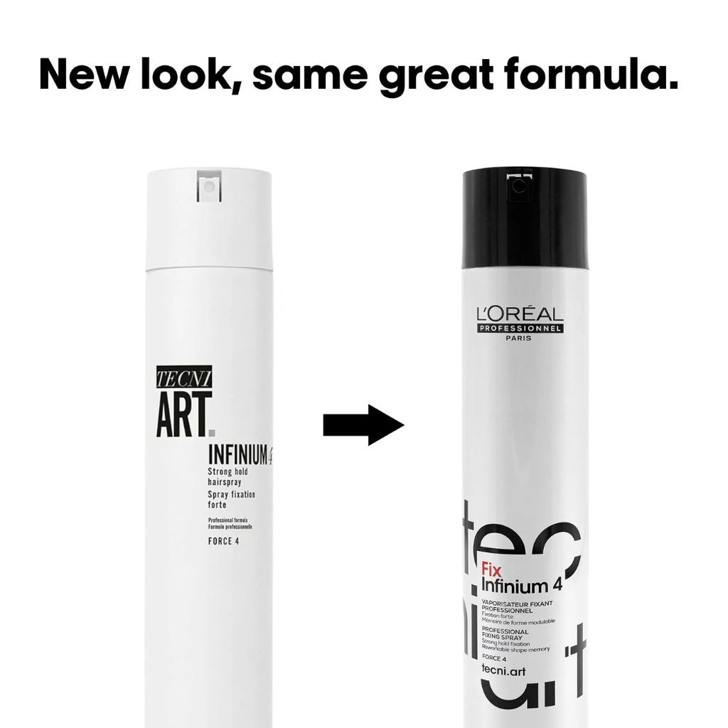 L'Oreal Professionnel Tecni Art Fix Infinium 4 Strong Hold Hairspray Old vs New Packaging - Zennkai