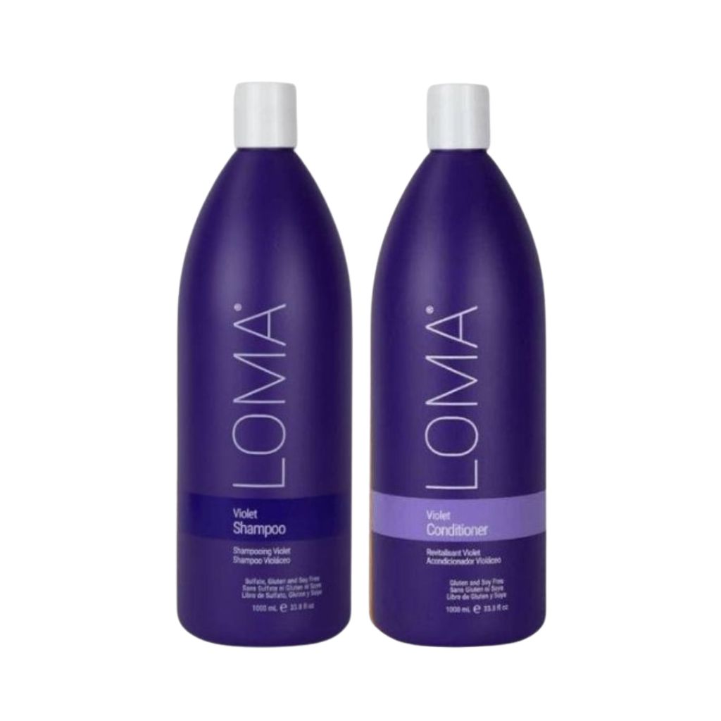 Loma Violet 1 litre professional organic violet toning shampoo conditioner blonde silver hair Canada