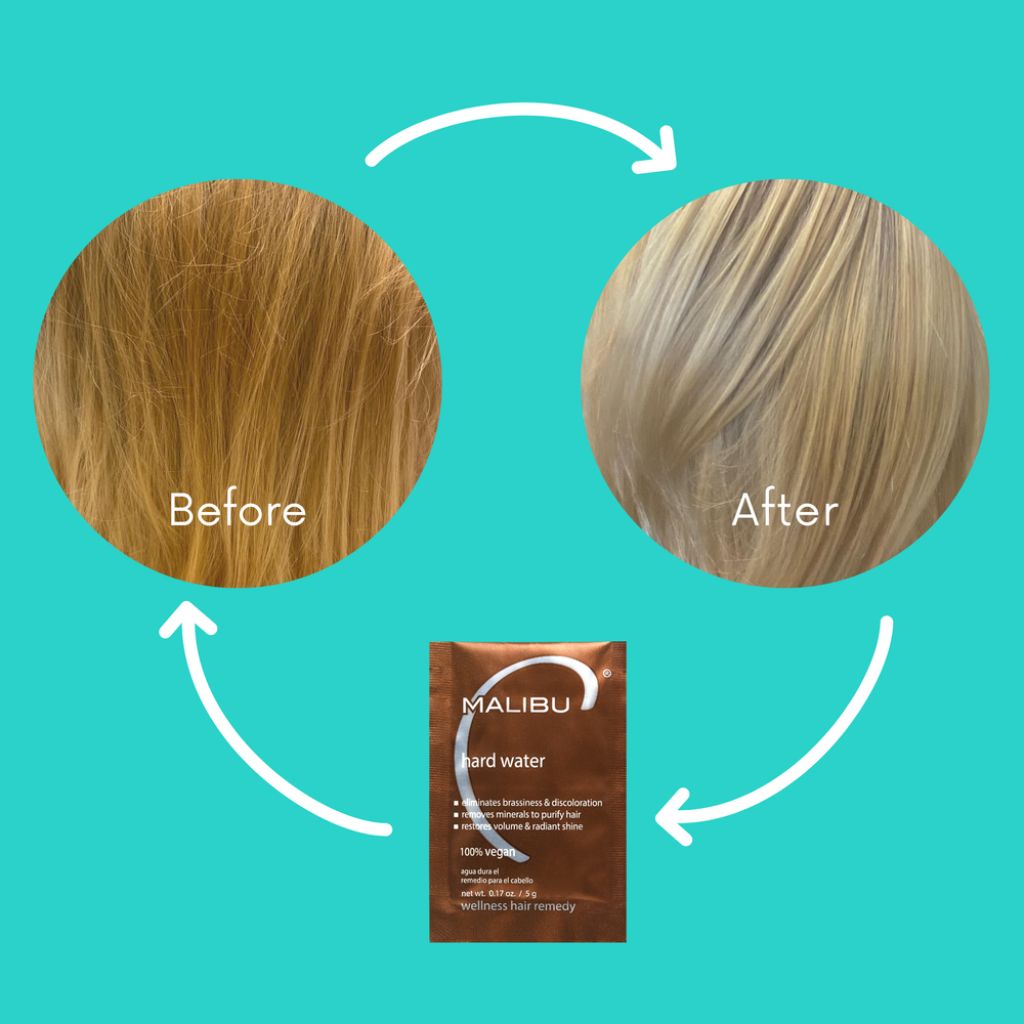 Malibu C Hard Water Wellness Hair Remedy Packet for Hair Detox Before and After - Zennkai