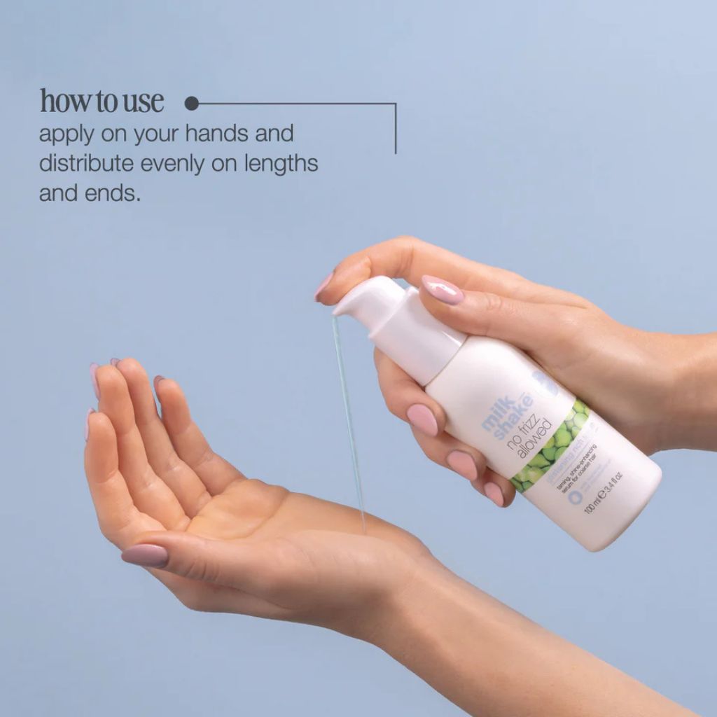 Milkshake No Frizz Allowed Glistening Rich Serum for Frizzy Coarse, Thick Hair how to use - Zennkai