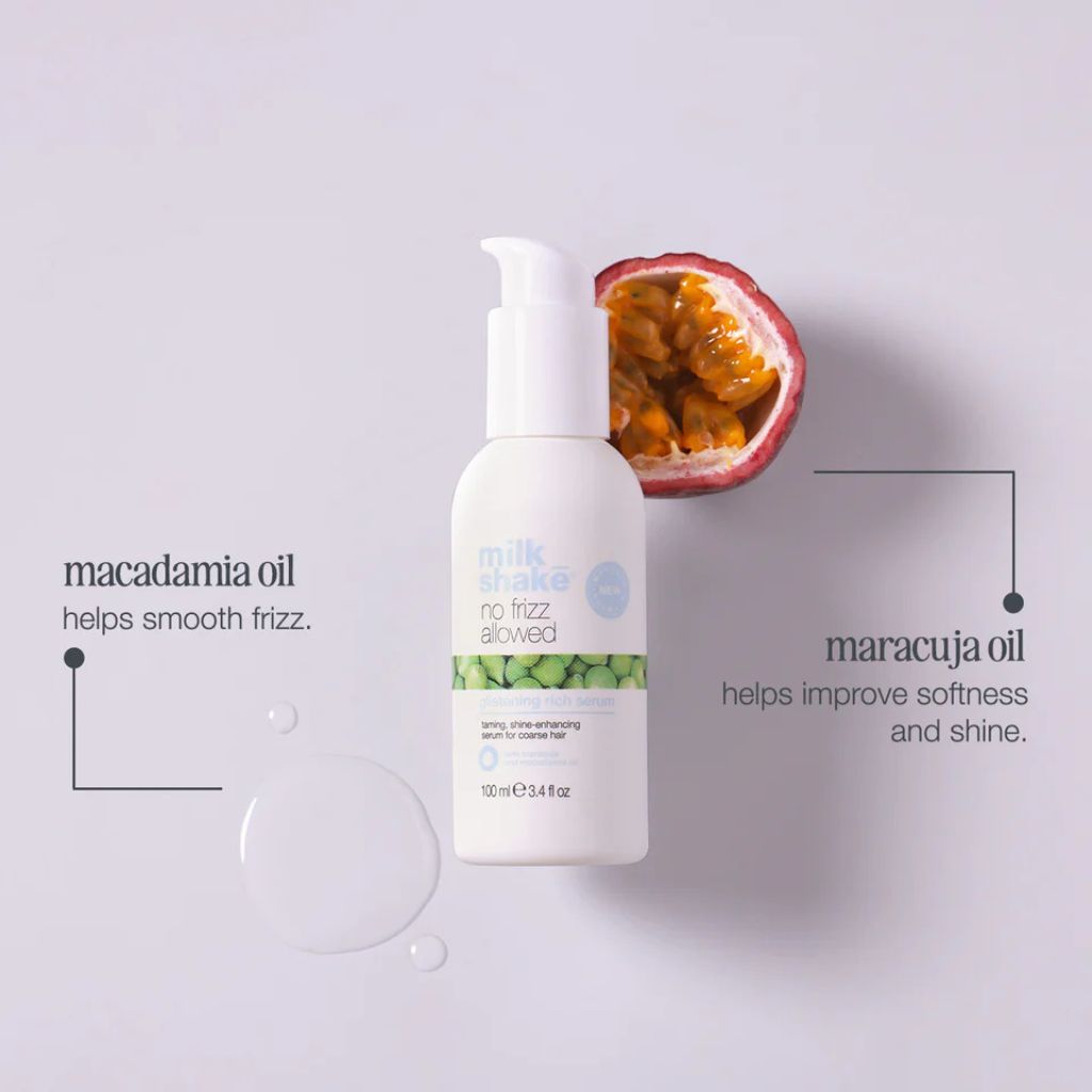 Milkshake No Frizz Allowed Glistening Rich Serum for Frizzy Coarse, Thick Hair key ingredients - Zennkai