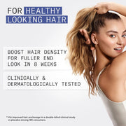 Before and after hair density results from Nioxin Night Density Rescue Serum — thicker hair in 2 months