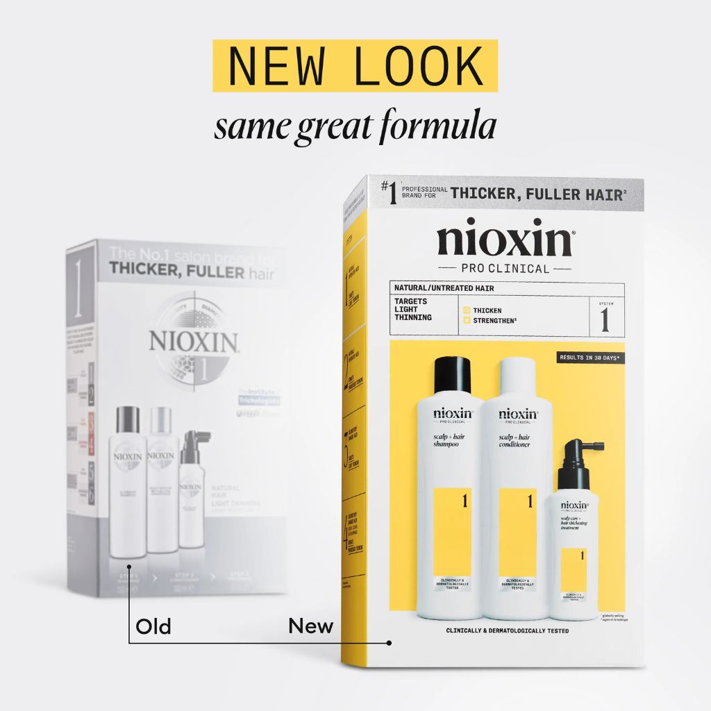 Nioxin System 1 Kit for Light Thinning Old vs New Packaging - Zennkai