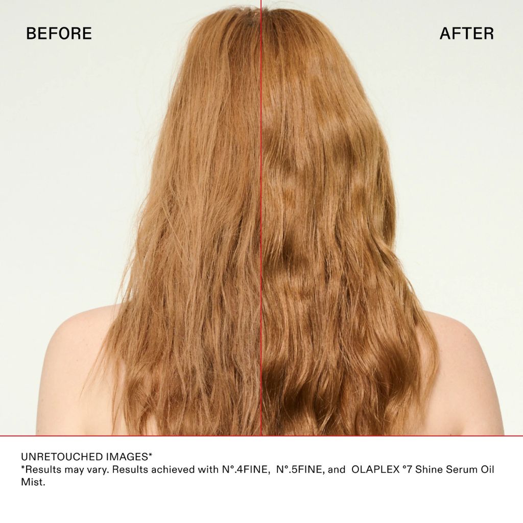 Olaplex No.7 Shine Serum Oil Mist Before and After Wavy Hair - Zennkai