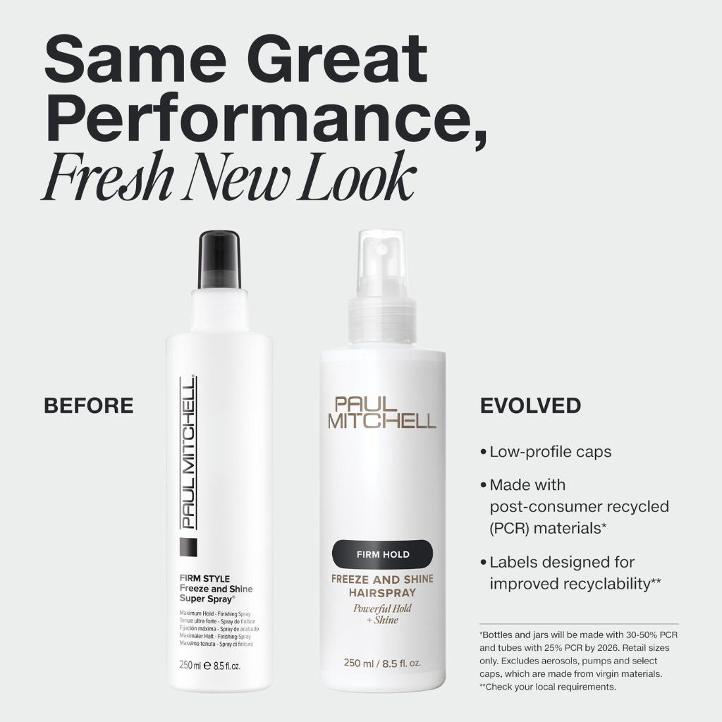 Paul Mitchell Firm Hold Freeze and Shine Non-Aerosol Hairspray 250ml New vs Old Packaging - Zennkai