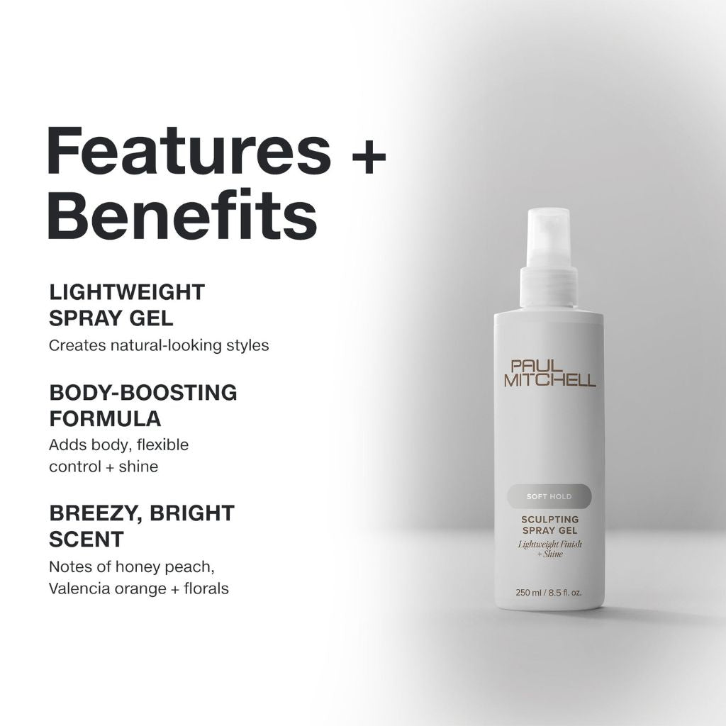 Paul Mitchell Soft Hold Sculpting Spray Gel Feature and Benefits - Zennkai