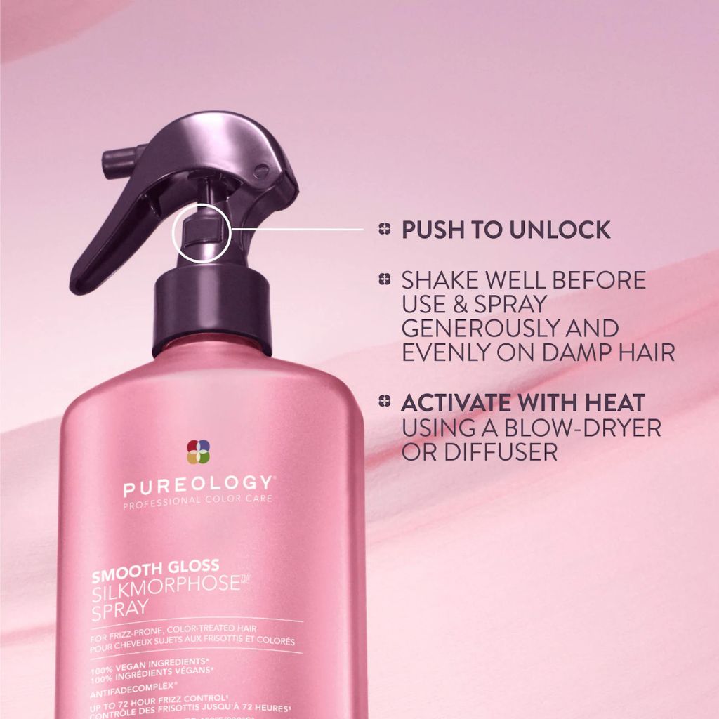 Pureology Smooth Gloss Silkmorphose Spray for Frizzy Hair How to Use - Zennkai