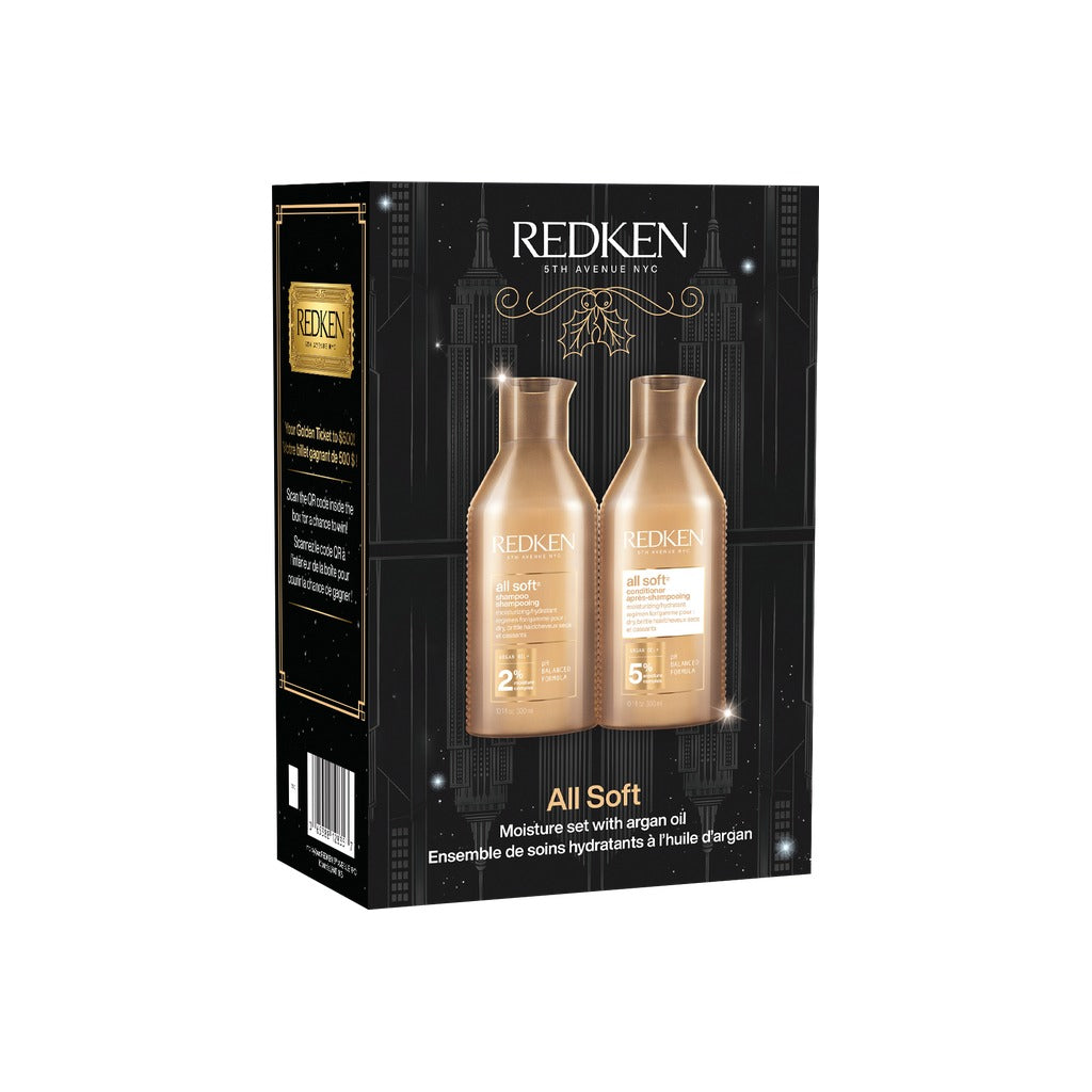 Back of Redken All Soft Holiday Set gift box