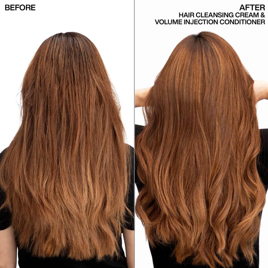 Shiny, clean hair after using Redken clarifying shampoo to remove product buildup