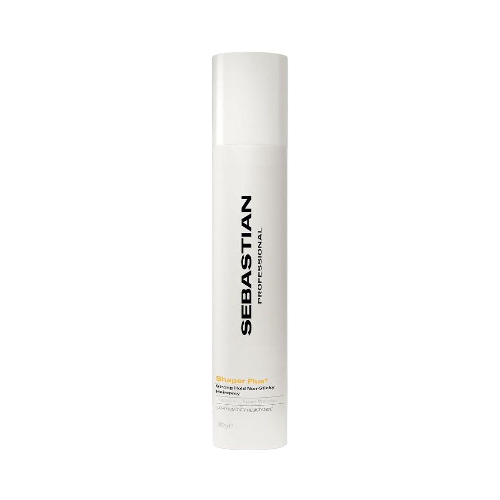 Sebastian Professional Shaper Plus+ Strong Flexible-Hold Hairspray 300ml bottle on grey background
