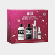VERB Limitless Shine Holiday Kit with Ghost shampoo, conditioner, oil and Frizz Defense Smoothing Spray
