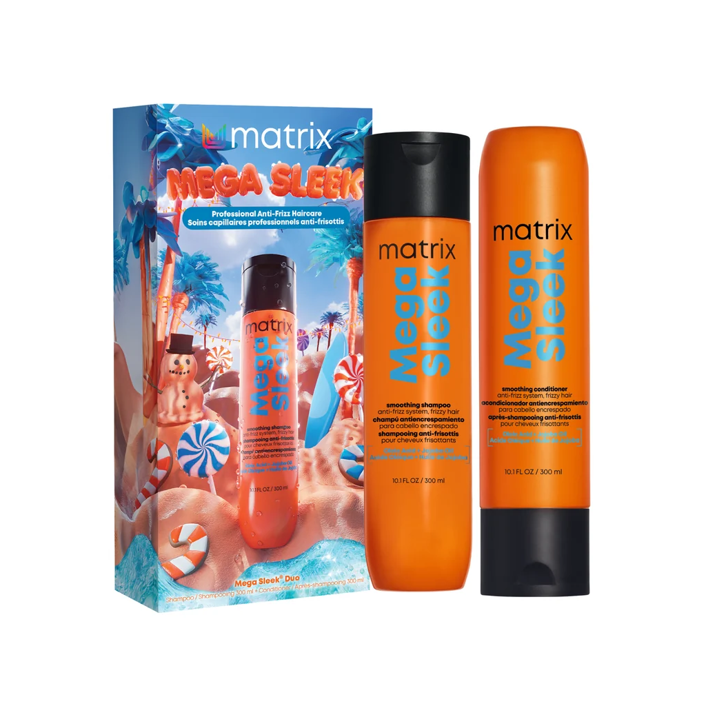 Matrix Mega Sleek Holiday Duo — anti-frizz shampoo and conditioner gift set