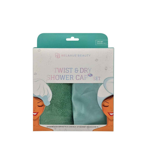 Relaxus Beauty Twist & Dry Shower Cap XL Set